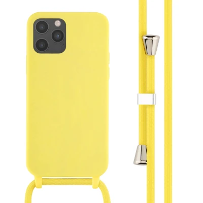Afbeelding van Apple iPhone 12 Pro Hoesje Siliconen en TPU (zacht) iMoshion Softcase/Koordhoesje/Backcover Geel Telefoonhoesje