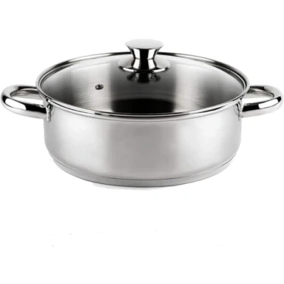 Afbeelding van Vier CI18 kwaliteit 18 cm diameter, inductie, 18/10 roestvrij staal, steelpan