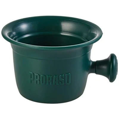 Afbeelding van Proraso Professionele scheerkom met handvat, capaciteit van 300 ml, traditionele houder voor scheercrème, persoonlijke verzorging en scheercadeau mannen, klassiek groen, gemaakt in Italië