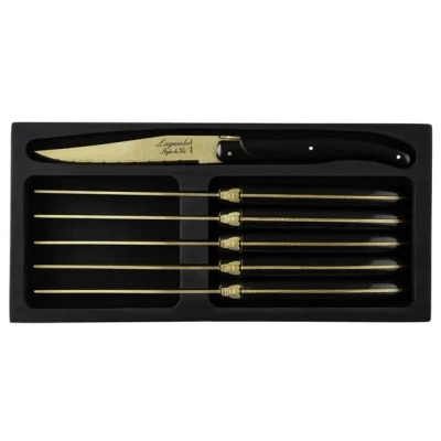 Afbeelding van Laguiole Style de Vie Steakmessen Prestige Line Goud 6 Stuks