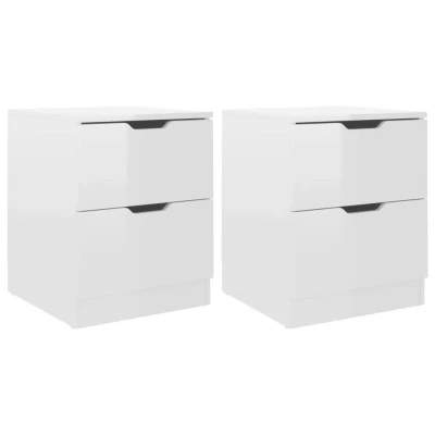 Afbeelding van vidaXL Nachtkastjes 2 st 40x40x50 cm spaanplaat hoogglans wit