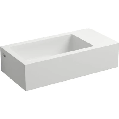 Afbeelding van Fontein Clou Flush 3 36x18x9cm Aluite Mat Wit (Met Voorbewerkt Kraangat Rechts)