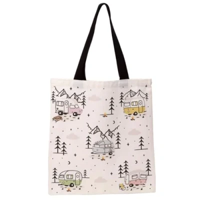 Afbeelding van Tas Shopper Wildwood Camper &amp; Caravan Polykatoen Herbruikbaar 39.5x37.5cm