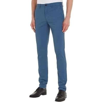 Afbeelding van Tommy Hilfiger Bleecker PIMA Chino blue, Heren, Maat: 40x34, Blue