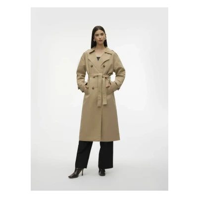 Afbeelding van Vero Moda Vmchloe LONG Trenchcoat, Dames, Maat: Large, Silver mink