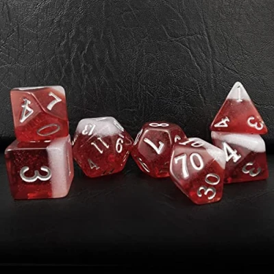 Afbeelding van Bescon Beer Dice Set, Novelty 7pcs BeerDice Polyhedral D&amp;D DND Set of 7pcs; Red Ale