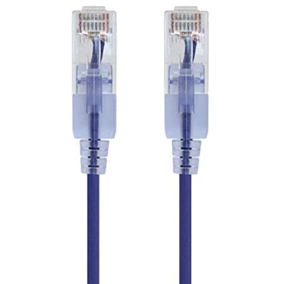 Afbeelding van Monoprice 116318 SlimRun Cat6A Ethernet patchkabel Snagless RJ45 UTP Pure Kale Koperdraad 10G 30AWG 1ft Paars 10 Pack