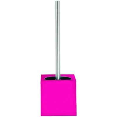 Afbeelding van MSV Toiletborstel in MDF houder/rvs wc borstel fuchsia roze 37 cm Toiletborstels