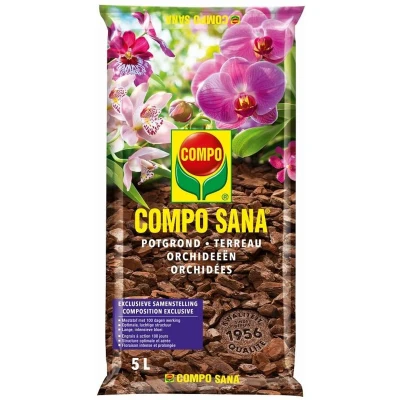 Afbeelding van COMPO SANA Potgrond Orchideeën incl. meststof met 100 dagen lange werking voor een lange, intensieve bloei zak 5L