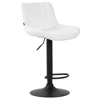 Afbeelding van Barkruk Mandal Kunstleer Zwart Frame Wit