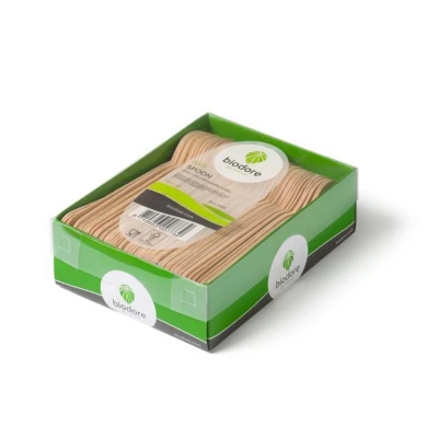 Afbeelding van Biodore® lepel hout FSC 165mm in doosje, 100 stuks