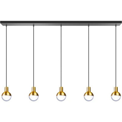 Afbeelding van ETH hanglamp Drop 5xGU10 zwart/mat messing