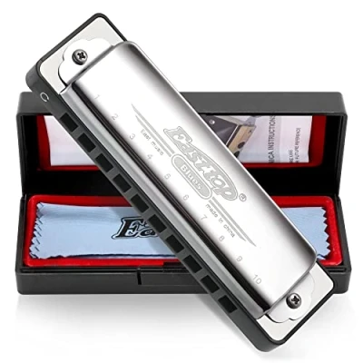 Afbeelding van East top Blues mondharmonica, 10 gaten, C sleutel, beginnersharmonica voor kinderen, volwassenen en studenten (T004 C)