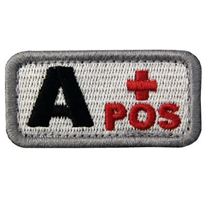 Afbeelding van Tactische type A positieve bloedgroep geborduurd embleem Fastener haak en gesp patch, rood zwart