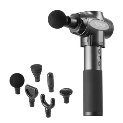 Afbeelding van VEVOR Massagepistool voor spieren, 9 snelheden, diepe weefselmassageapparaat atleten, draagbaar 6 kops spiermassageapparaat pijnverlichting, spierontspanning