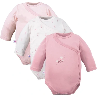 Afbeelding van Eevi Rompertjes Basic Roze Set van 3 Maat 56 0 t/m 2 maanden