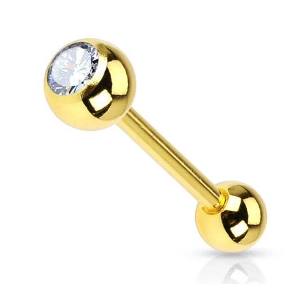 Afbeelding van Piercing wit gold plated