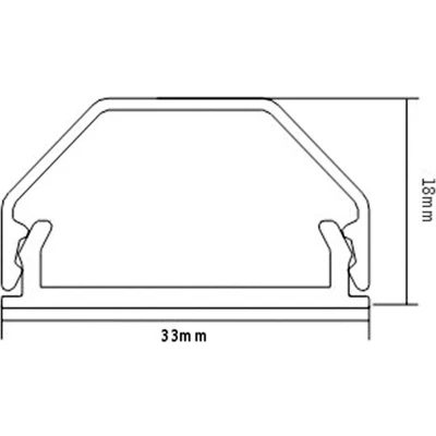 Afbeelding van ROLINE Kabelgoot, aluminium, 33 x 26 mm, wit, 1,1 m