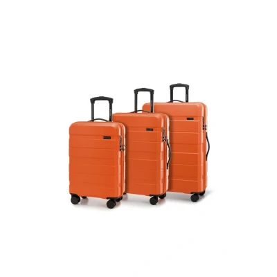Afbeelding van WITTCHEN COMODO Line Harde Koffer Set 3 Stuks Bagage Trolley Lichtgewicht Transportkoffer met 4 Wielen Combinatieslot Oranje