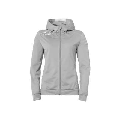 Afbeelding van Kempa Player Sweater met rits, Dames, Maat: Small, Dark grau melange weiß