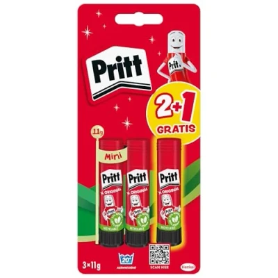 Afbeelding van Pritt 9H PGS5B Lijmstiften van 11 g en 6 Paw Patrol tatoeages, veilige kindvriendelijke lijm voor kunst knutselwerk, sterke school