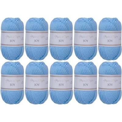 Afbeelding van Utopia Crafts JOY Uni brei en haakgaren, zacht, onderhoudsvriendelijk, 100% polyacryl, bol van 10 x 50 g, 150 m (babyblauw)