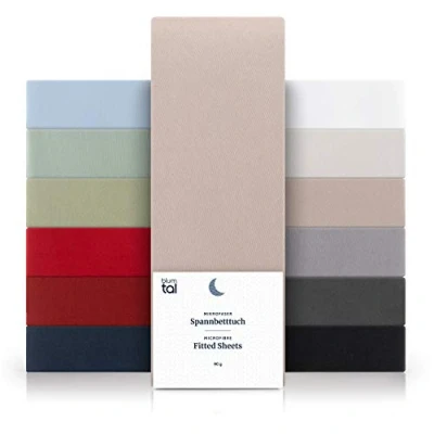 Afbeelding van Blumtal Hoeslaken Microvezel 120 x 200 cm Oeko Tex gecertificeerd tot 25 Matrashoogte Taupe