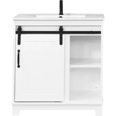 Afbeelding van Differnz Country slide badmeubelset 80 cm wit