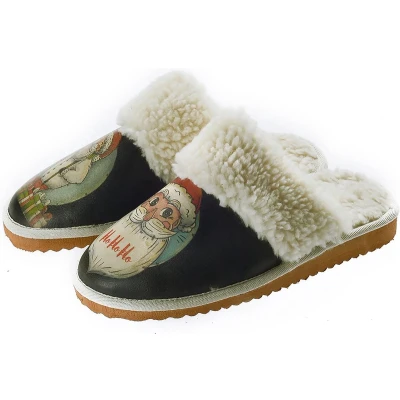 Afbeelding van GOBY Kerstman Slippers Sandalen Hoge kwaliteit Handmade Maat 38