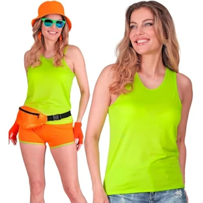 Afbeelding van Widmann Jaren 80 &amp; 90 Kostuum Basic Tank Top Neon Groen Vrouw Large / XL Carnavalskleding Verkleedkleding