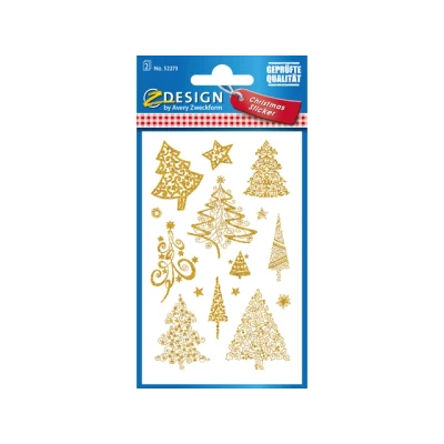 Afbeelding van Avery Etiket Z design Christmas kerstbomen 2 vel