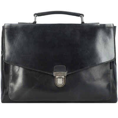 Afbeelding van LEONHARD HEYDEN Leren Afzonderlijke gevallen Laptoptas met laptopvak Roma Briefcase 1 Compartment Black Zwart