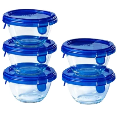 Afbeelding van Ovenschaal Pyrex Cook &amp; Go Rond met Deksel 200 ml (Set van 5)