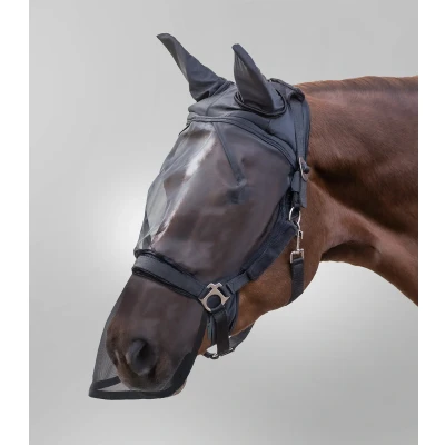 Afbeelding van Waldhausen PREMIUM vliegenmasker, met oor en neusbescherming Full Zwart