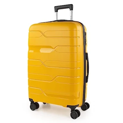 Afbeelding van ITACA Middelgrote Koffer. Suitcase Medium Trolley Reiskoffer van ITACA. Lichtgewicht Polypropyleen Harde Schaal 4 Wielen Cijferslot 760360, Geel