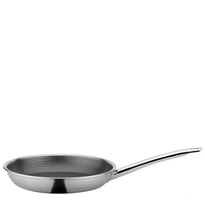 Afbeelding van Spring Vulcano Cut Resist PURE, Ø 20 cm, roestvrij staal, antiaanbaklaag, 100% PFAS vrij, geschikt voor inductie, 5 laags meerlaags materiaal, krasbestendig, ovenvaste braadpan