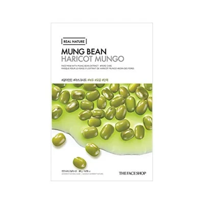 Afbeelding van The Face Shop Real Nature Mung Bean Mask Sheet laat de huid helder en stralend achter (1 pak 20 g)