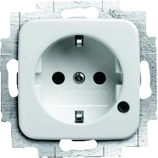 Afbeelding van Abb busch jaeger reflex si thermoplast inbouw 1 voudige wcd met randaarde centraalplaat steekklem ral9010 2cka002013a5281