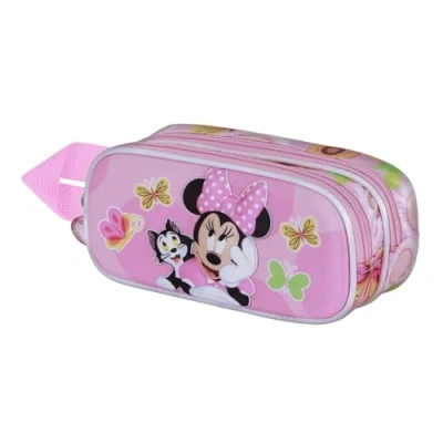 Afbeelding van Disney Minnie Mouse Kitten 3D Dubbele Etui, roze, 22 x 10 cm, Roze Mouse, Eén maat, Etui