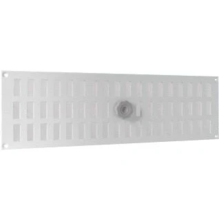 Afbeelding van Nedco schuifrooster alum. 500 x 150 mm met gaas+draaiknop wit