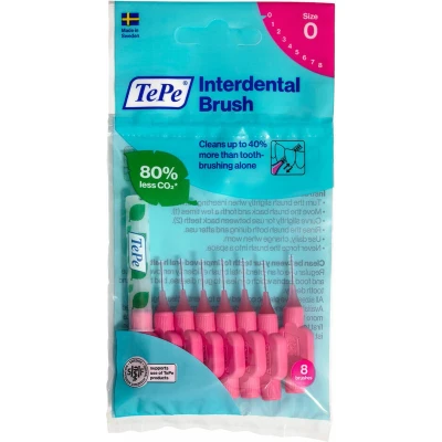Afbeelding van 6x TePe Interdentale Ragers Original 0,4 mm Roze blister à 8 stuks