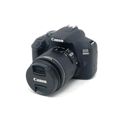 Afbeelding van Canon EOS 2000D APS C DSLR camera met EF S 18 55mm lens 24,1 megapixel, vast geïntegreerde 3 inch LCD monitor, reekse opnames beelden/sec, Full HD video, Dual Pixel CMOS AF, Bluetooth