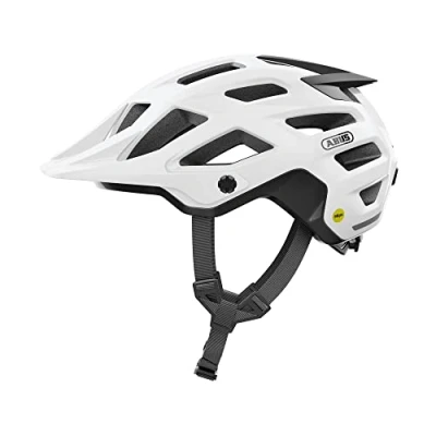 Afbeelding van ABUS Moventor 2.0 MIPS MTB Helm Off Road fietshelm met inpactbescherming All Mountain helm, Unisex Wit Glanzend, Maat M