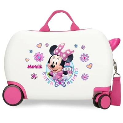 Afbeelding van Joumma Disney Minnie helper cabinekoffer, kinderkoffer, van ABS, robuust materiaal, vier dubbele multidirectionele wielen, zijdelingse combinatiesluiting, Helpers, kinderkoffer