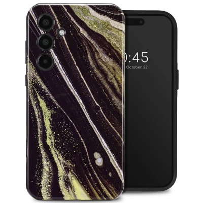 Afbeelding van Samsung Galaxy A35 Hoesje Kunststof Selencia Backcover/Hardcase Chic Marble Telefoonhoesje