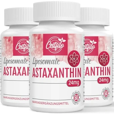Afbeelding van Liposomaal Astaxanthine Supplement 24MG, Maximale Absorptie, Natuurlijk Antioxidant, Glutenvrij (60 Count (Pack of 3))