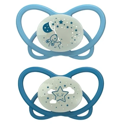 Afbeelding van nip ® Nacht fopspeen My Butterfly Night Green , maat 1 (0 6 maanden), silicone blauw