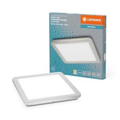 Afbeelding van LEDVANCE ORBIS Disc Wand /Deckenleuchte mit LED, Chrom, 22W, 1800lm, 3000/4000K, über Wandschalter Click CCT einstellbar, 30x30cm, IP44 Schutz für Badezimmer, Montageschrauben und Dübel inklusive