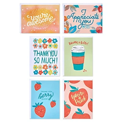 Afbeelding van American Greetings Geassorteerde bedankkaarten met enveloppen, blanco binnenkant (48 tellen)