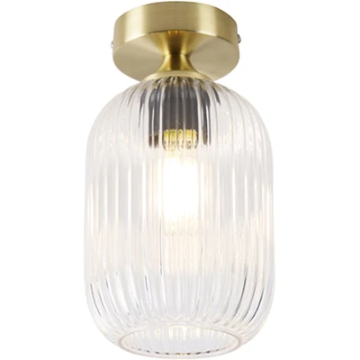 Afbeelding van QAZQA Art deco plafondlamp messing Banci